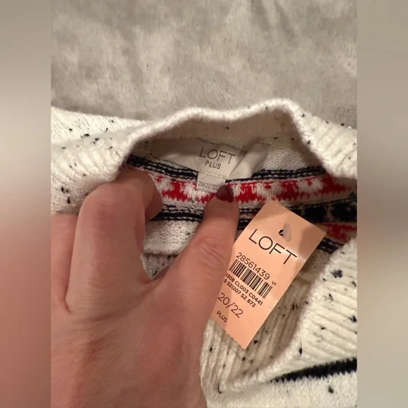Loft Plus Size Holiday Fairisle Sweater Sz 20-22 / 2XL - New! - Picture 5 of 7